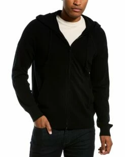 Vince Zip Wool & Cashmere-Blend Hoodie Men Sweatshirts & Hoodies