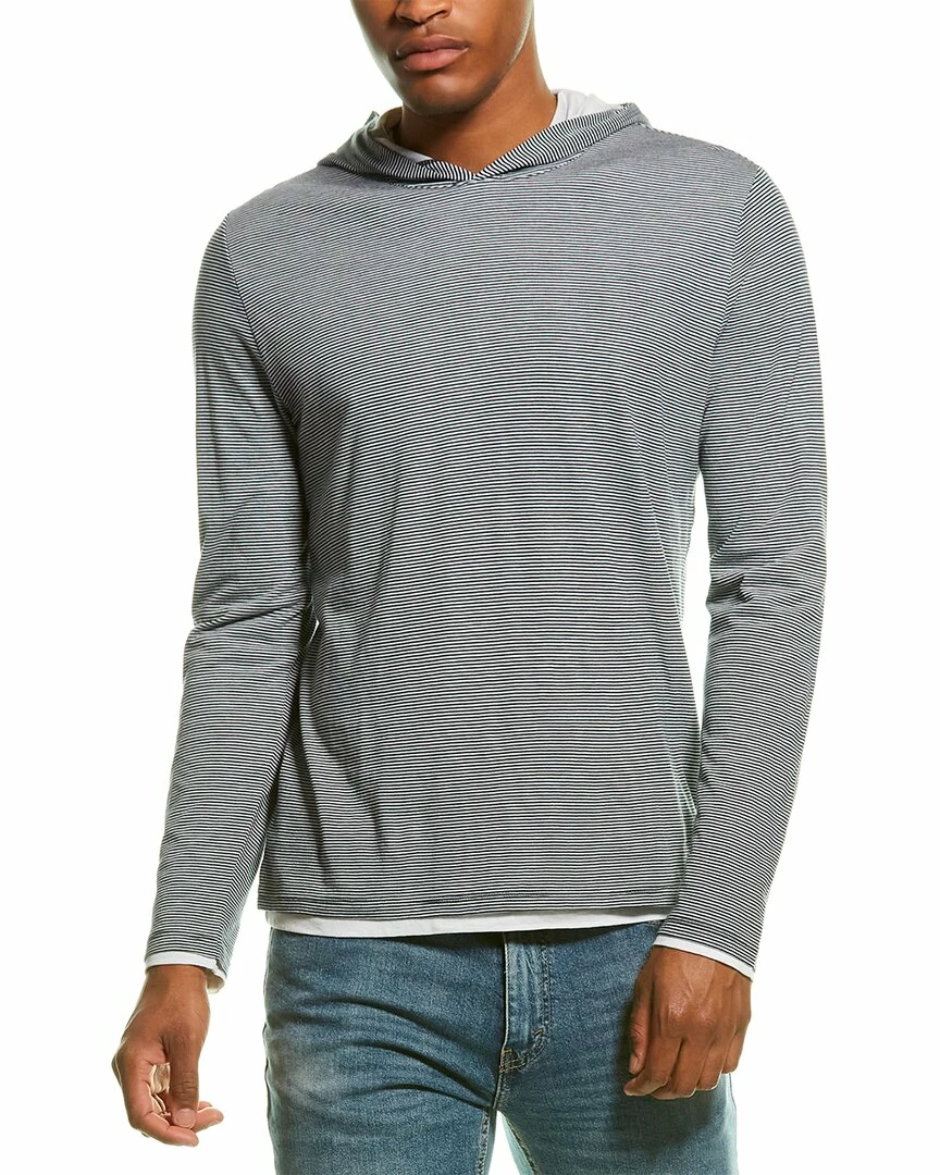 Vince Layer Stripe T-Shirt Hoodie Men Sweatshirts & Hoodies Blue/white 2 Vince Layer Stripe T-Shirt Hoodie Men Sweatshirts & Hoodies Blue/white