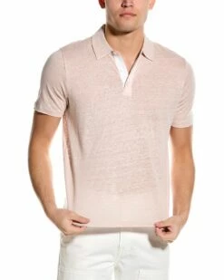 Vince Linen Polo Shirt Men T-Shirts & Polos