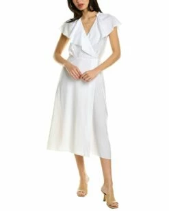 Vince Flutter Sleeve Wrap Dress Women Dresses