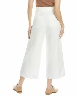 Vince Tie Front Crop Linen-Blend Wide Pant Women Pants -Vince shop 1411015912 RLLZ 2