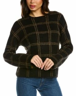 Vince Windowpane Plaid Alpaca & Wool-Blend Pullover Women Sweaters & Knits