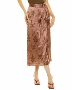 Vince Iris Twist Knot Midi Skirt Women Skirts