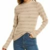 Vince Variegated Rib Striped Mock Neck Sweater Women Sweaters & Knits