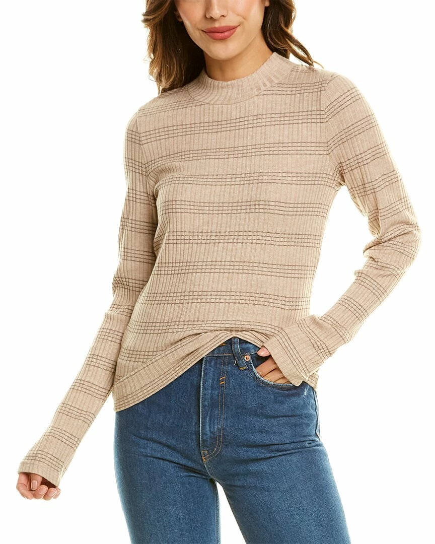Vince Variegated Rib Striped Mock Neck Sweater Women Sweaters & Knits 3 Vince Variegated Rib Striped Mock Neck Sweater Women Sweaters & Knits