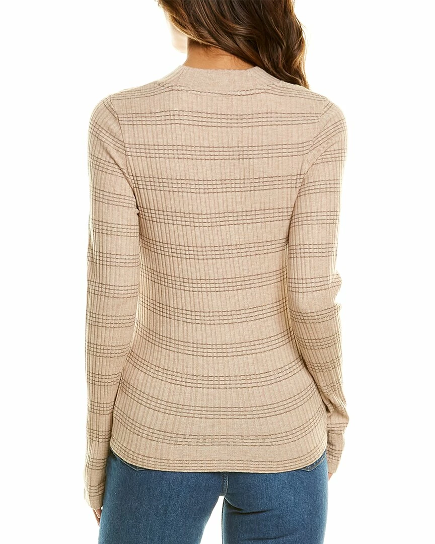 Vince Variegated Rib Striped Mock Neck Sweater Women Sweaters & Knits 4 Vince Variegated Rib Striped Mock Neck Sweater Women Sweaters & Knits - Image 2