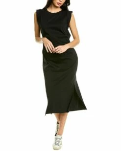 Vince Waist Tie Midi Dress Women Dresses