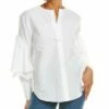Vince Paneled Ruffle Shirt Women Tops