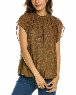 Vince Starry Dot Blouse Women Tops