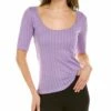 Vince Wide Rib Scoop Neck Top Women Tops
