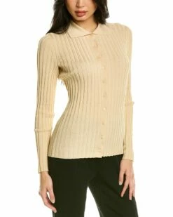 Vince Ribbed Collar Top Women Sweaters & Knits