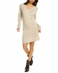 Vince V-Neck Wool & Cashmere-Blend Sweaterdress Women Dresses