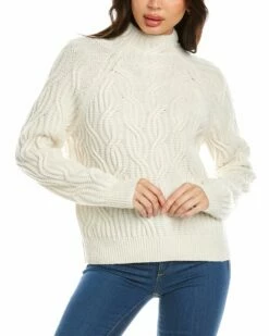 Vince Mirrored Cable Turtleneck Alpaca & Wool-Blend Sweater Women Sweaters & Knits Pine -Vince shop 1411199096 RLLZ offwhite 1