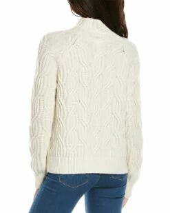 Vince Mirrored Cable Turtleneck Alpaca & Wool-Blend Sweater Women Sweaters & Knits Pine -Vince shop 1411199096 RLLZ offwhite 2
