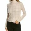 Vince Windowpane Plaid Turtleneck Cashmere Sweater Women Sweaters & Knits -Vince shop 1411213855 RLLZ 1