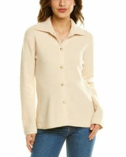 Vince Fitted Polo Wool & Cashmere-Blend Cardigan Women Sweaters & Knits