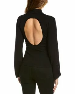 Vince Open Back Puff Sleeve Wool-Blend Top Women Sweaters & Knits -Vince shop 1411213908 RLLZ 2