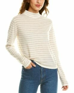 Vince Striped Saddle Wool & Cashmere-Blend Pullover Women Sweaters & Knits