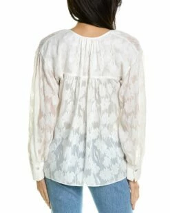 Vince Shirred Band Collar Silk Blouse Women Tops 6 Vince Shirred Band Collar Silk Blouse Women Tops -Vince shop 1411246670 RLLZ 2