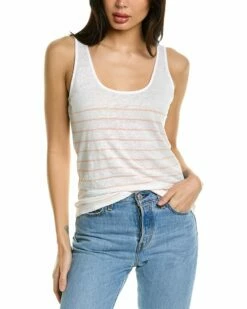 Vince Breton Stripe Linen Tank Women Sweaters & Knits
