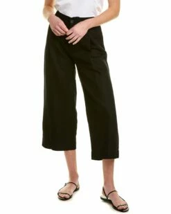 Vince Cropped Linen-Blend Casual Pant Women Pants