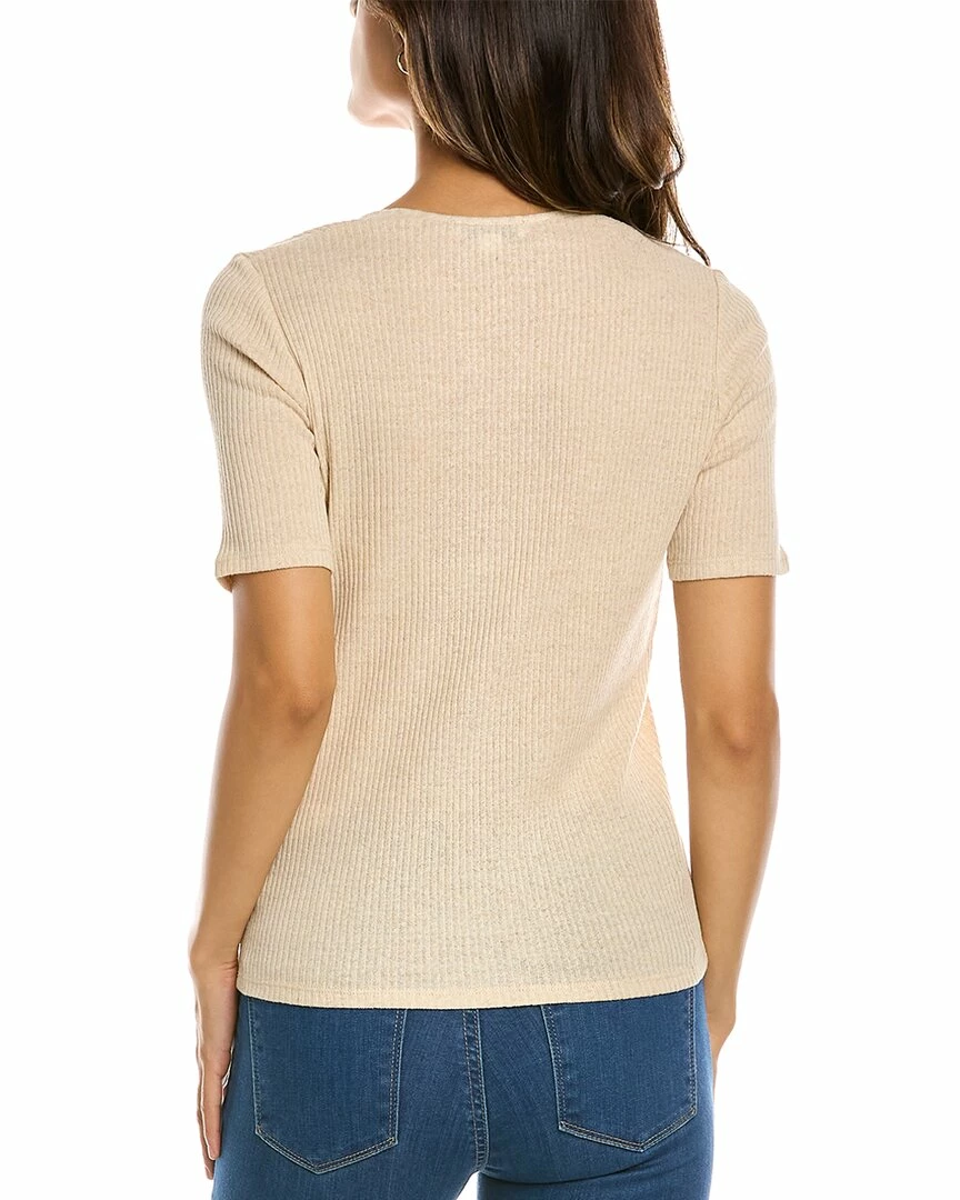 Vince Scoop Neck Linen-Blend Henley Shirt Women Sweaters & Knits 4 Vince Scoop Neck Linen-Blend Henley Shirt Women Sweaters & Knits - Image 2