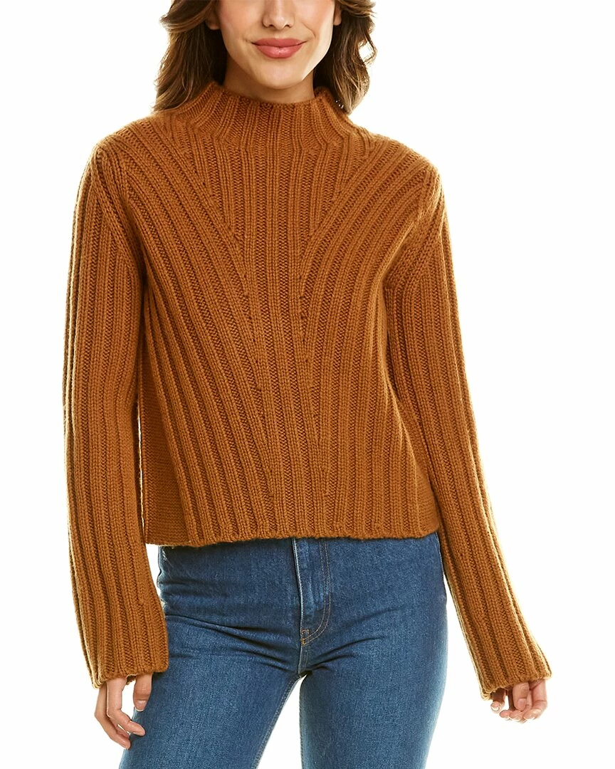 Vince Rib Transfer Cashmere & Wool-Blend Sweater Women Sweaters & Knits Vicuna 3 Vince Rib Transfer Cashmere & Wool-Blend Sweater Women Sweaters & Knits Vicuna