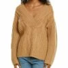 Vince Cable Front V-Neck Wool & Cashmere-Blend Sweater Women Sweaters & Knits
