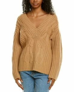Vince Cable Front V-Neck Wool & Cashmere-Blend Sweater Women Sweaters & Knits