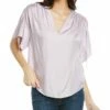 Vince Ruched Flutter Silk-Blend Top Women Tops -Vince shop 1411337649 RLLZ 1