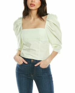 Vince Draped Square Neck Top Women Tops