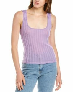 Vince Rib Square Tank Women Tops