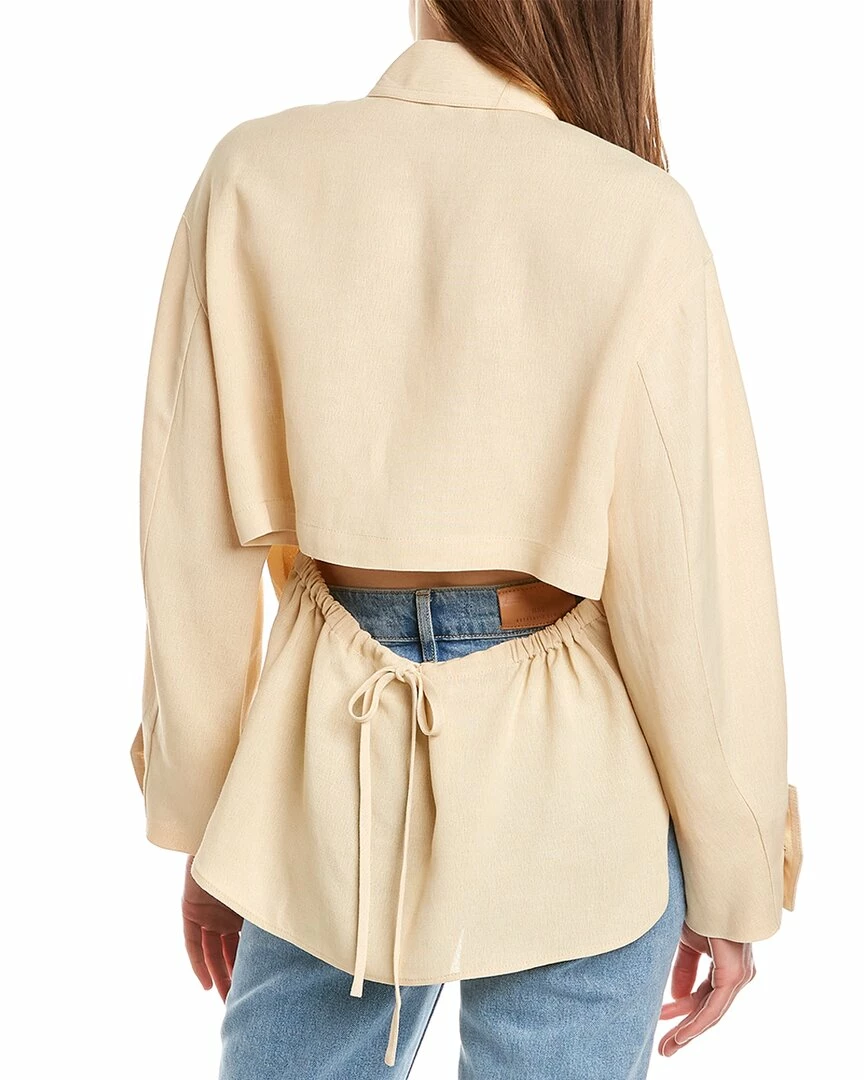 Vince Tie Back Linen-Blend Shirt Women Tops 4 Vince Tie Back Linen-Blend Shirt Women Tops - Image 2