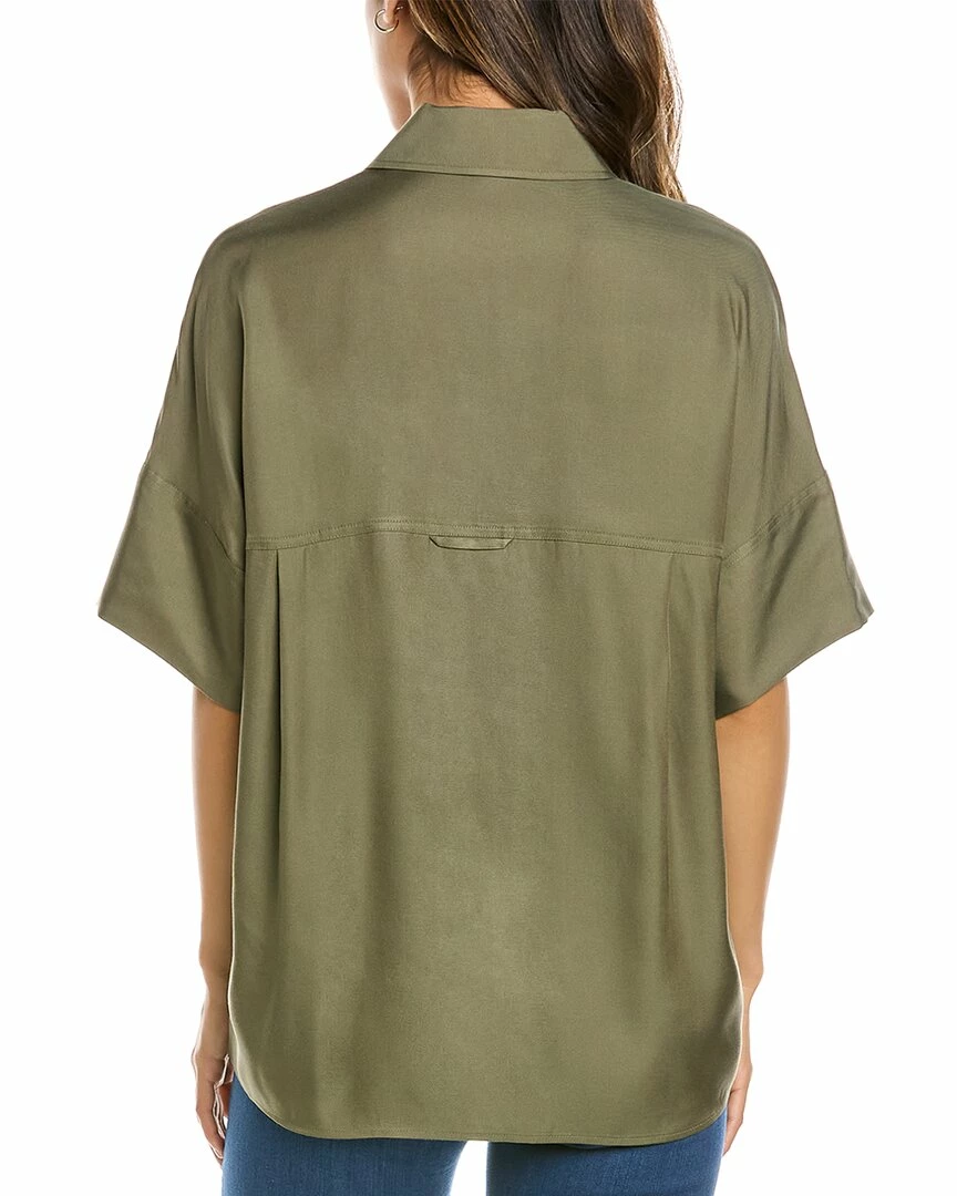 Vince Utility Silk-Blend Shirt Women Tops 4 Vince Utility Silk-Blend Shirt Women Tops - Image 2