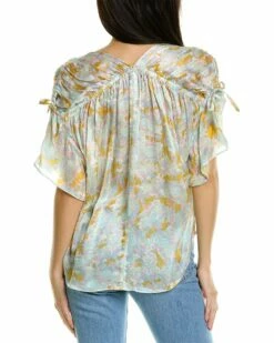 Vince Lotus Ruched Silk Blouse Women Tops -Vince shop 1411490644 RLLZ 2