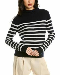Vince Brenton Stripe Wool & Cashmere-Blend Sweater Women Sweaters & Knits