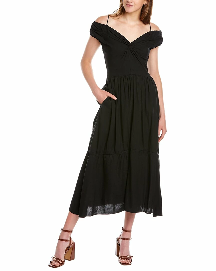Vince Off-Shoulder Twist Dress Women Dresses 3 Vince Off-Shoulder Twist Dress Women Dresses