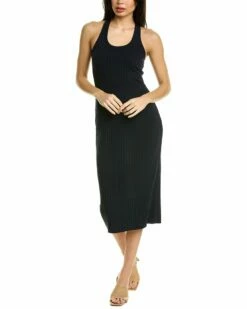 Vince Ribbed Racerback Tank Dress Women Dresses