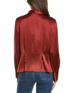 Vince Fitted Shaped Collar Silk Blouse Women Tops -Vince shop 1411586914 RLLZ 2