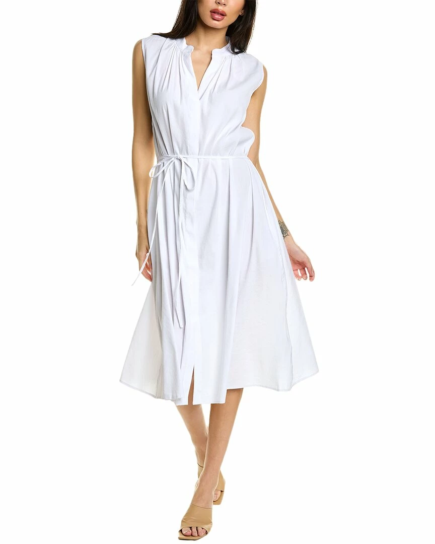 Vince Linen-Blend Shift Dress Women Dresses 2 Vince Linen-Blend Shift Dress Women Dresses