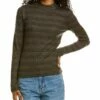 Vince Variegated Rib Striped Mock Neck Sweater Women Sweaters & Knits