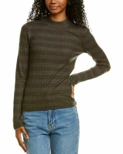 Vince Variegated Rib Striped Mock Neck Sweater Women Sweaters & Knits