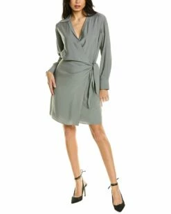 Vince Wrap Shirtdress Women Dresses