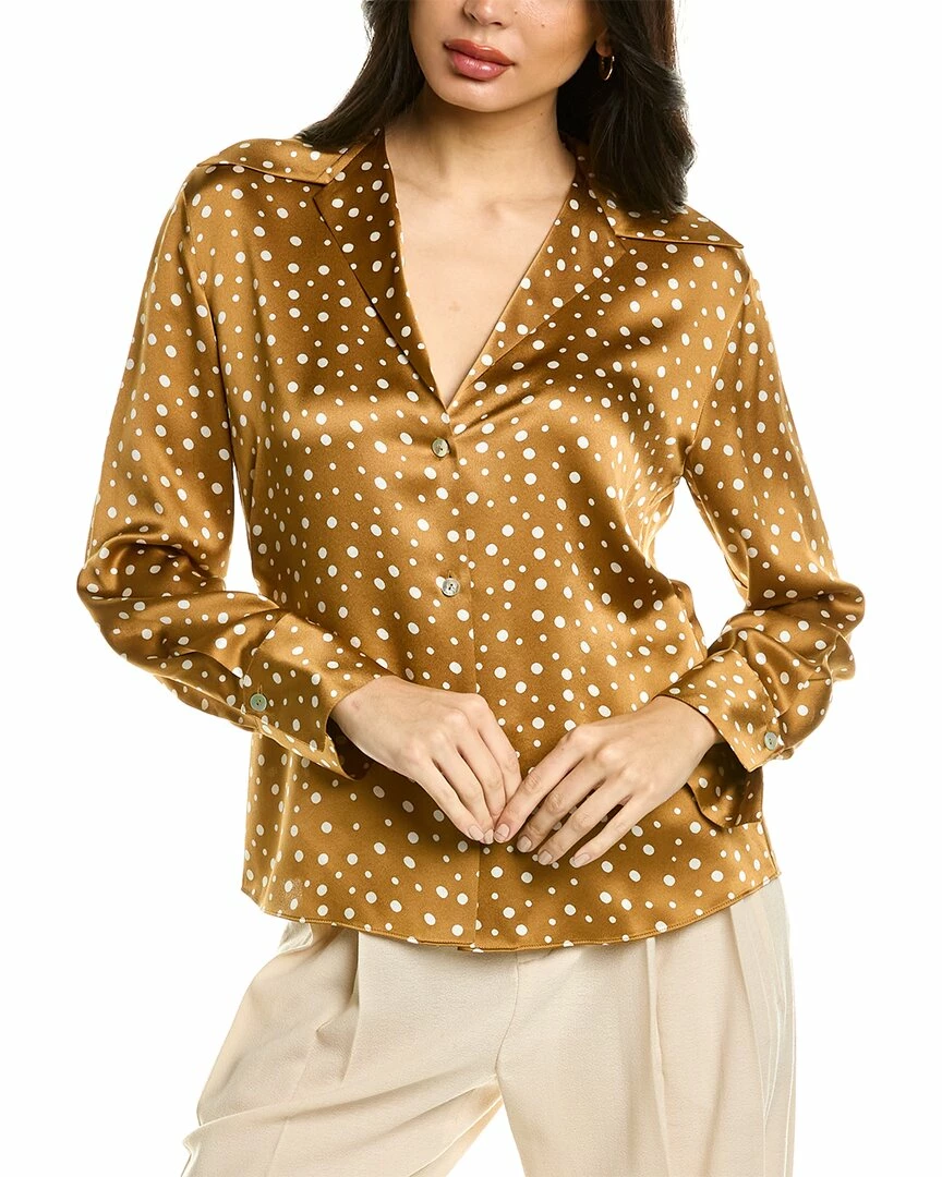 Vince Tossed Dot Silk Blouse Women Tops 3 Vince Tossed Dot Silk Blouse Women Tops