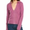 Vince Brushed V-Neck Polo Alpaca & Wool-Blend Sweater Women Sweaters & Knits -Vince shop 1411728152 RLLZ 1