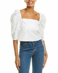 Vince Draped Square Neck Top Women Tops