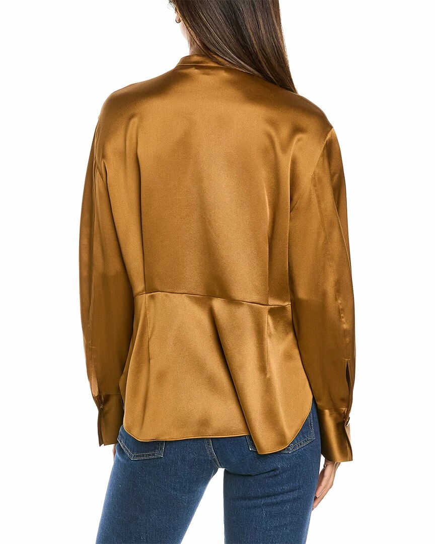 Vince Long Sleeve Silk Blouse Women Tops 4 Vince Long Sleeve Silk Blouse Women Tops - Image 2