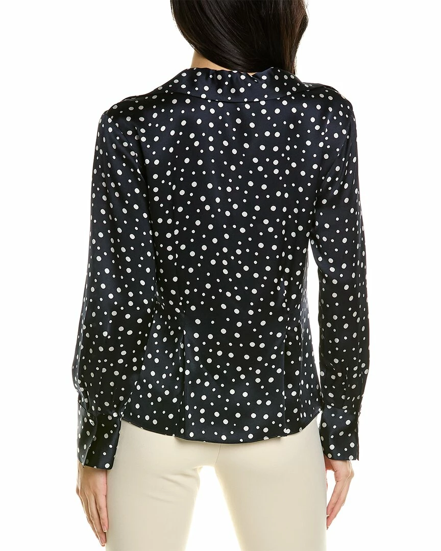 Vince Fitted Collar Silk Blouse Women Tops 4 Vince Fitted Collar Silk Blouse Women Tops - Image 2