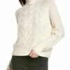 Vince Texture Cable Turtleneck Wool & Cashmere-Blend Sweater Women Sweaters & Knits