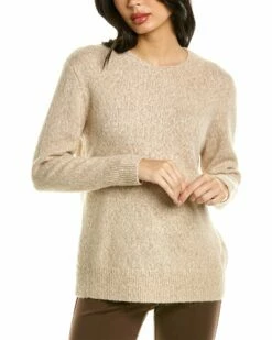 Vince Textured Wool, Alpaca, & Silk-Blend Tunic Sweater Women Sweaters & Knits